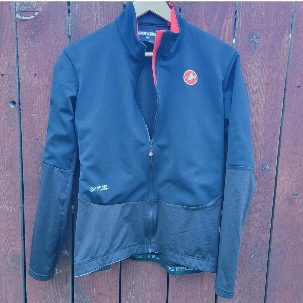 Castelli Gore-Tex Infinium Nano Mid Wind Cycling Zip Jacket 2XL Black RossaCorsa